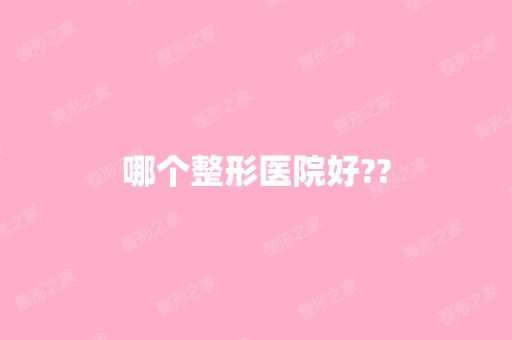 哪个整形医院好??