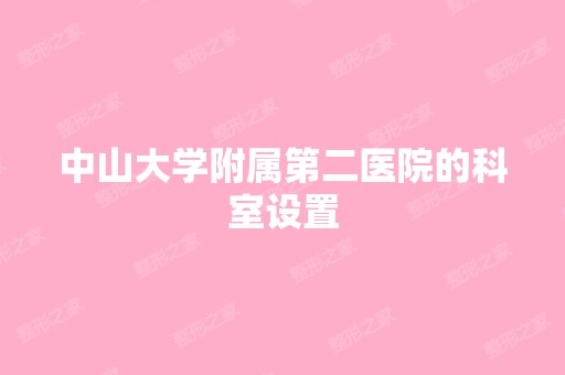 中山大学附属第二医院的科室设置