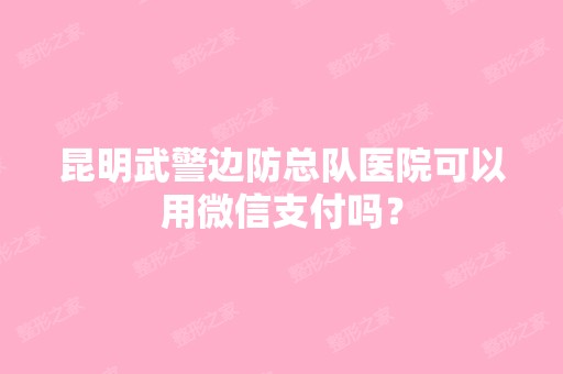 昆明武警边防总队医院可以用微信支付吗？