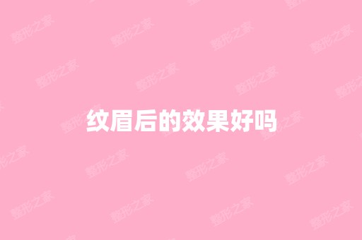 纹眉后的效果好吗