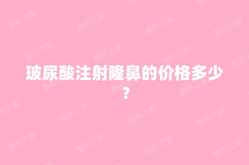 玻尿酸注射隆鼻的价格多少？