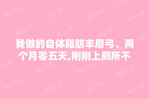 我做的自体脂肪丰眉弓、两个月零五天,刚刚上厕所不小心碰着了眉弓...