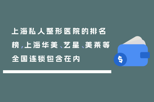 上海私人整形医院的排名榜，上海华美、艺星、美莱等全国连锁包含在内