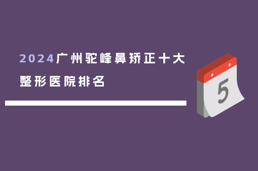 2024广州驼峰鼻矫正十大整形医院排名