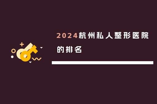 2024杭州私人整形医院的排名