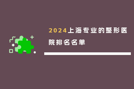 2024上海专业的整形医院排名名单