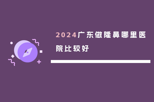 2024广东做隆鼻哪里医院比较好